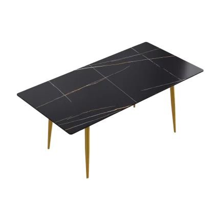 70" Black Modern Dining Table for 6 | Atunus Home