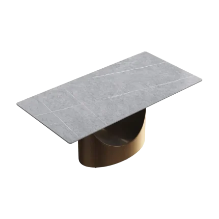 70" Gray Modern Dining Table U Base for 6 | Atunus Home