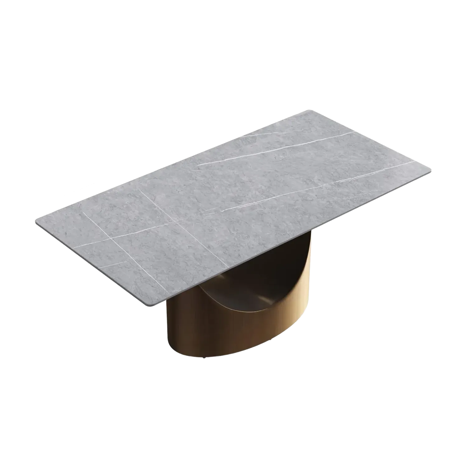 70" Rectangular Grey with Dark Gold Base for 6