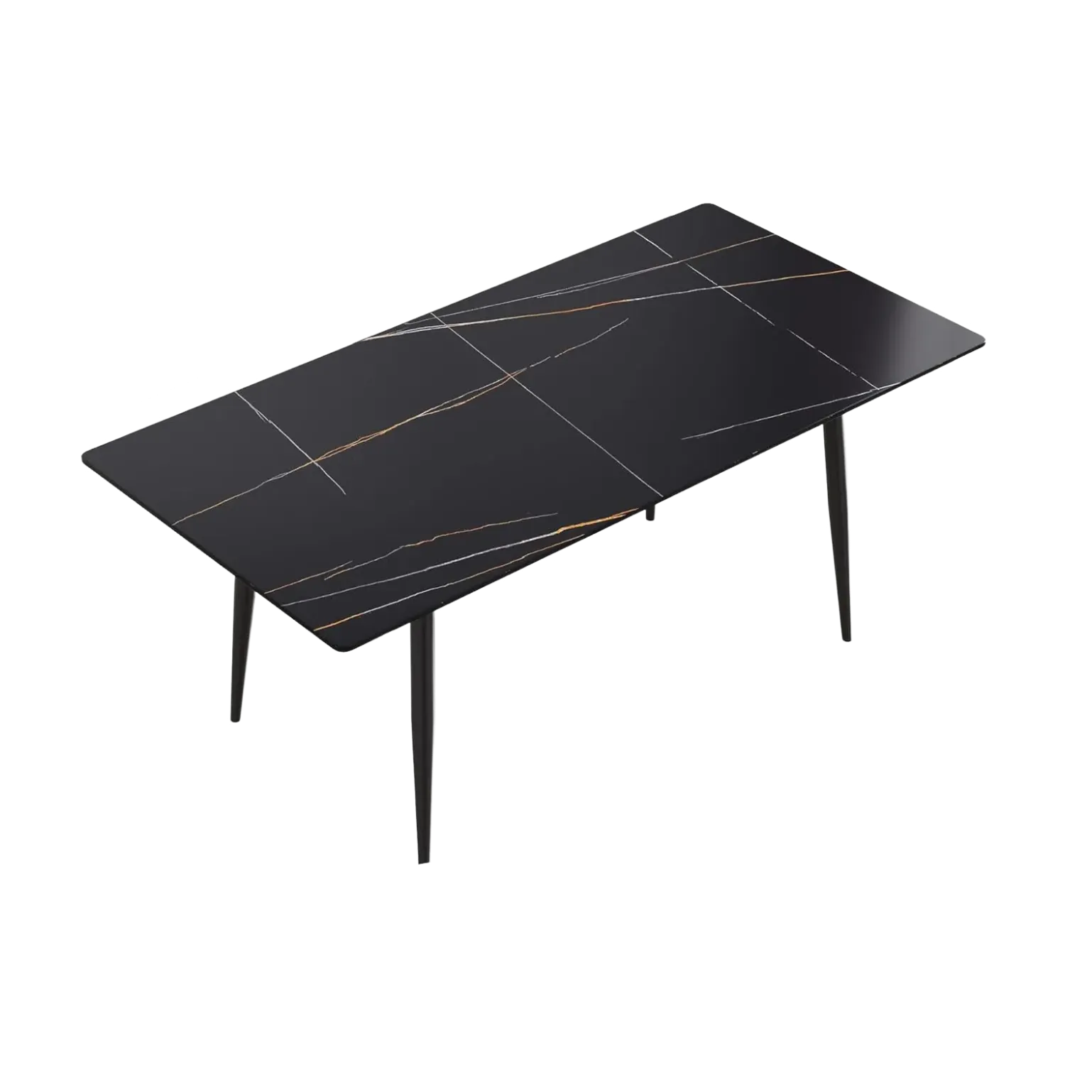 70" Rectangular Black with Ink Black Base for 6