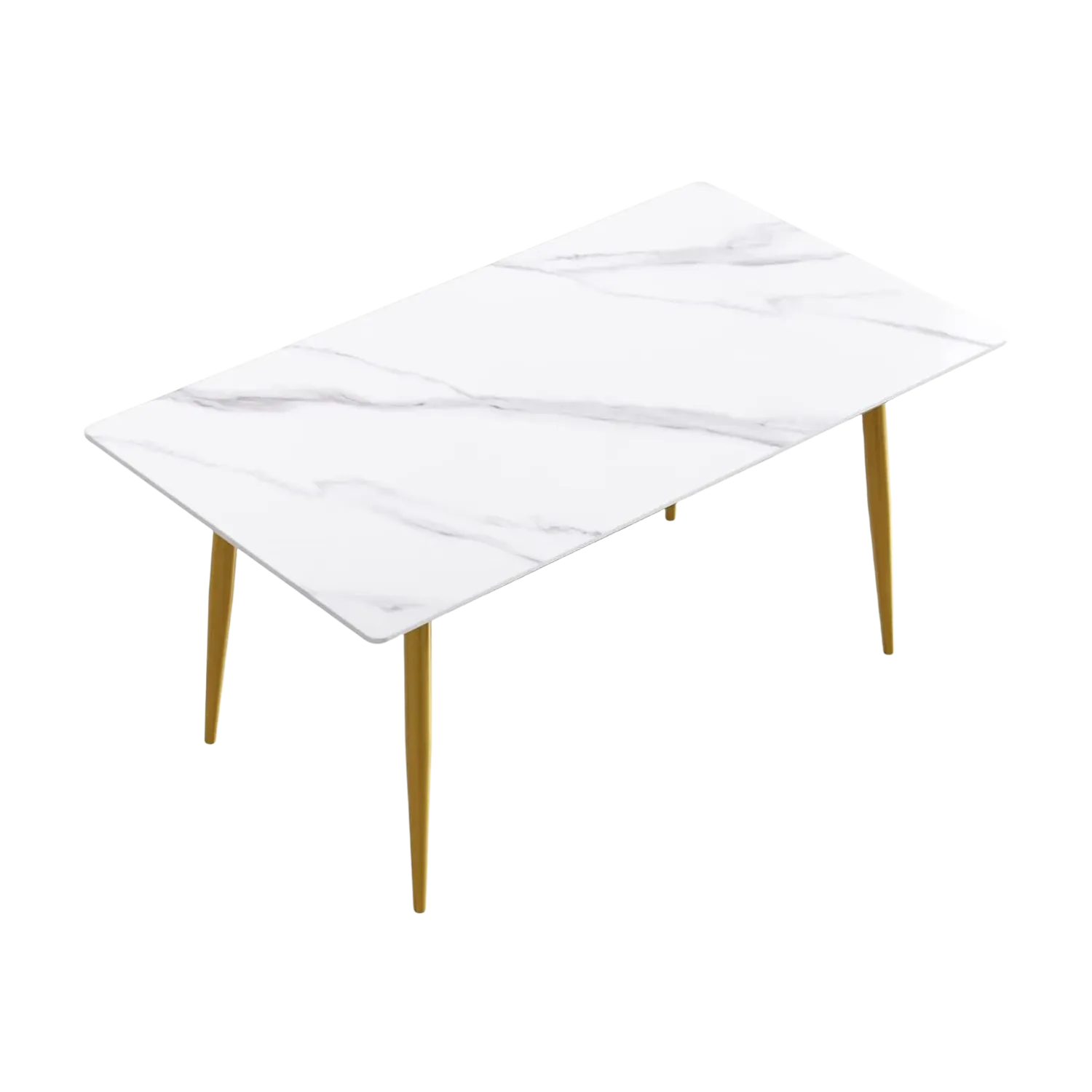 63" Rectangular White with Dusk Gold Base