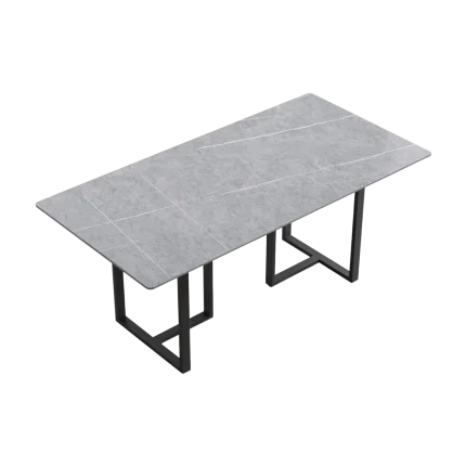 70" Modern Gray Dining Table Stone Dining Table for 6 | Atunus Home