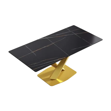 70" Modern Dining Table Black Dining Table for 6 | Atunus Home