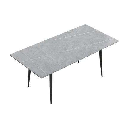 70" Modern Dining Table Gray Stone Tabletop for 6 | Atunus Home