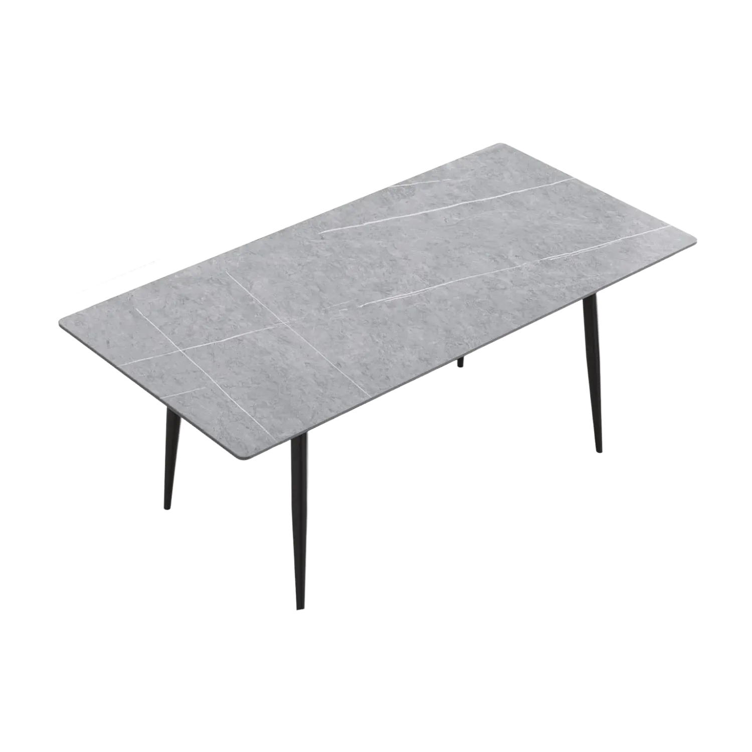 70" Rectangular Grey with Ink Black Base for 6