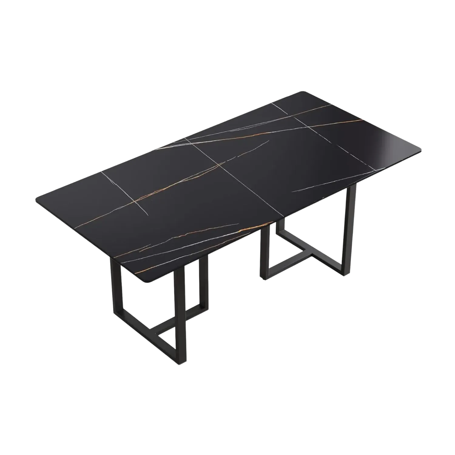 70" Rectangular Black with Onyx Black Base for 6