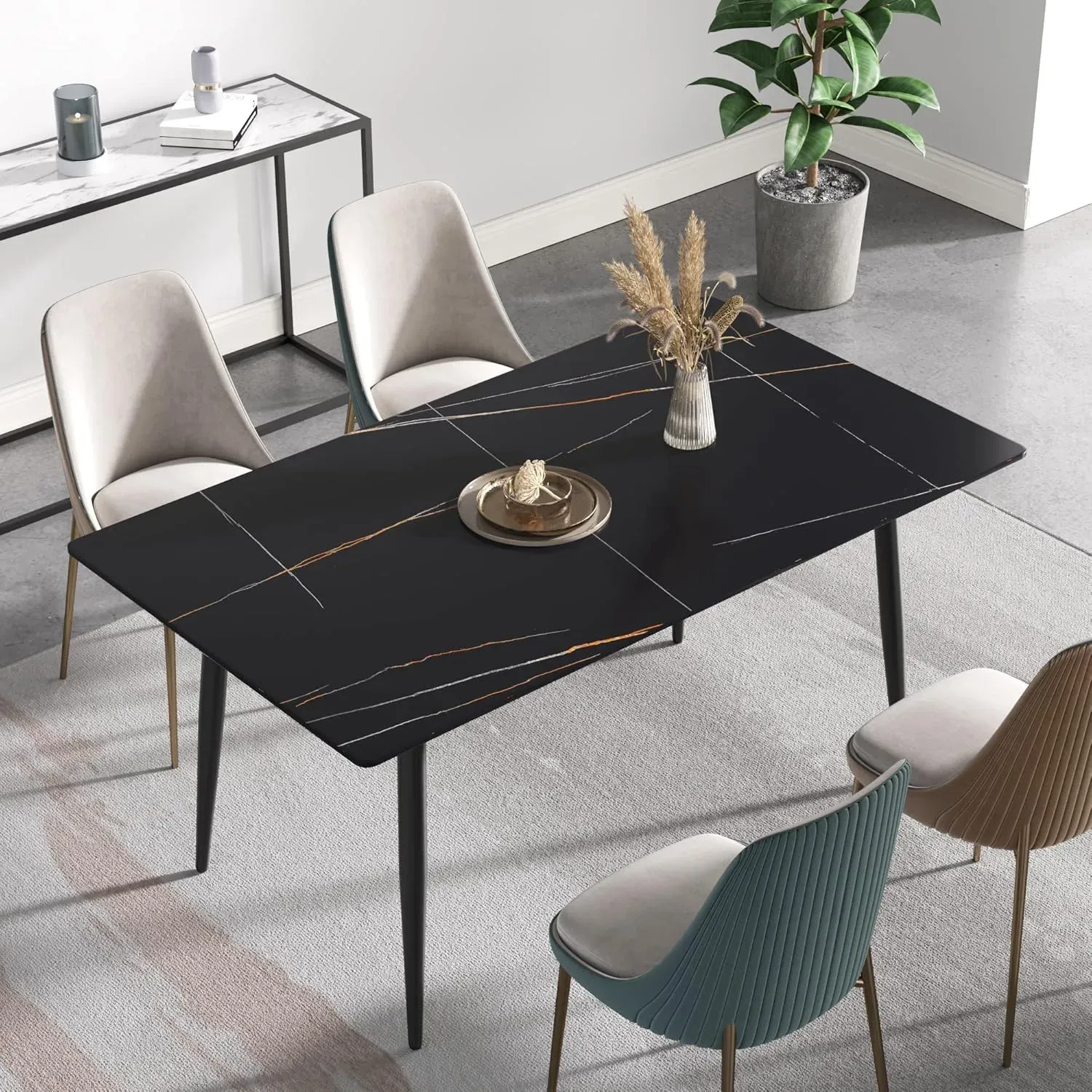 63" Rectangular Black with Ink Black Base
