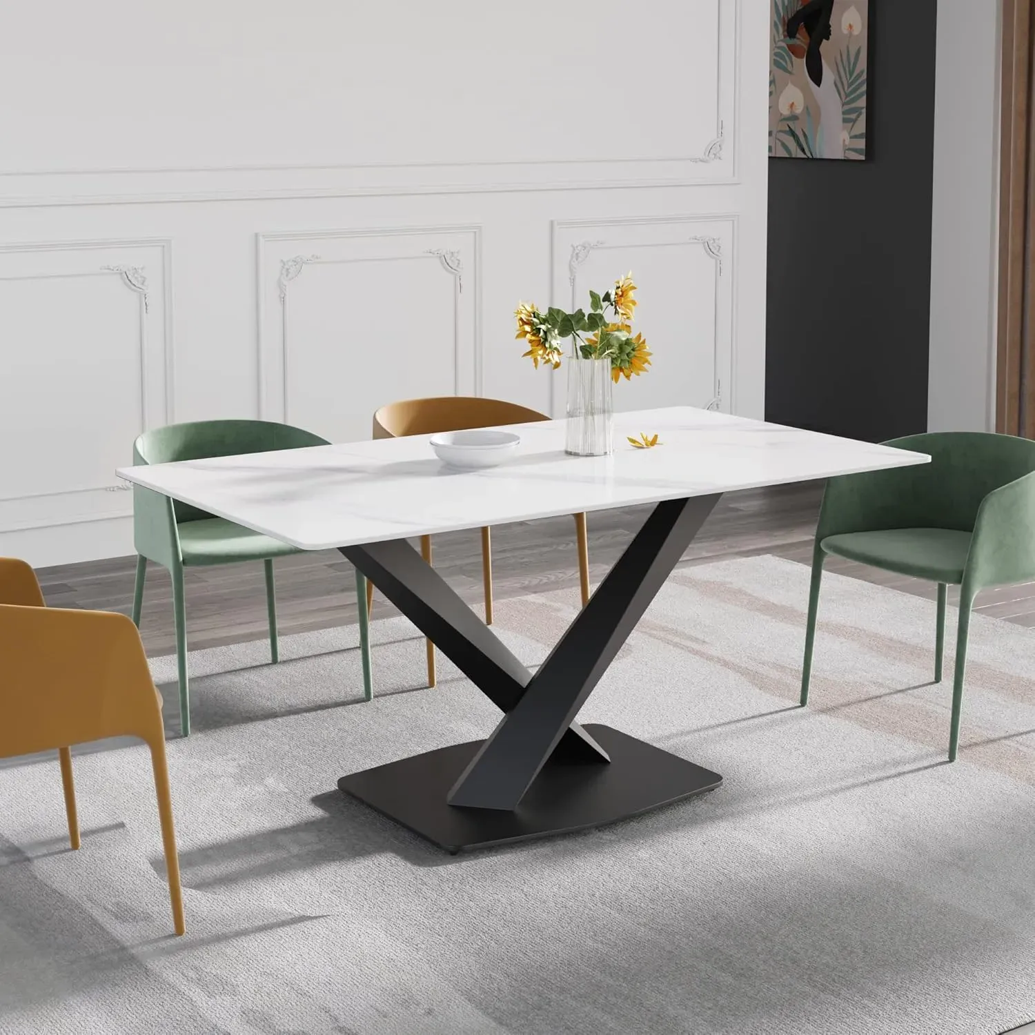 http://63%20Modern%20Dining%20Table,%20White%20Sintered%20Stone%20Tabletop%20Dining%20Table%20With%20Solid%20Carbon%20Steel%20Base,%20Multifunctional%20Desk%20For%20Dining%20Room,%20Living%20Room,%20Home%20And%20Office%208