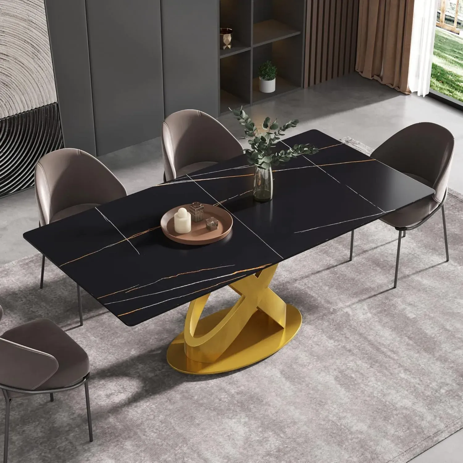 http://70.8%20Modern%20Dining%20Table,%20Black%20Sintered%20Stone%20Tabletop%20Dining%20Table%20With%20Solid%20Carbon%20Steel%20Base,%20Rectangular%20Dining%20Room%20Table%20For%206%201