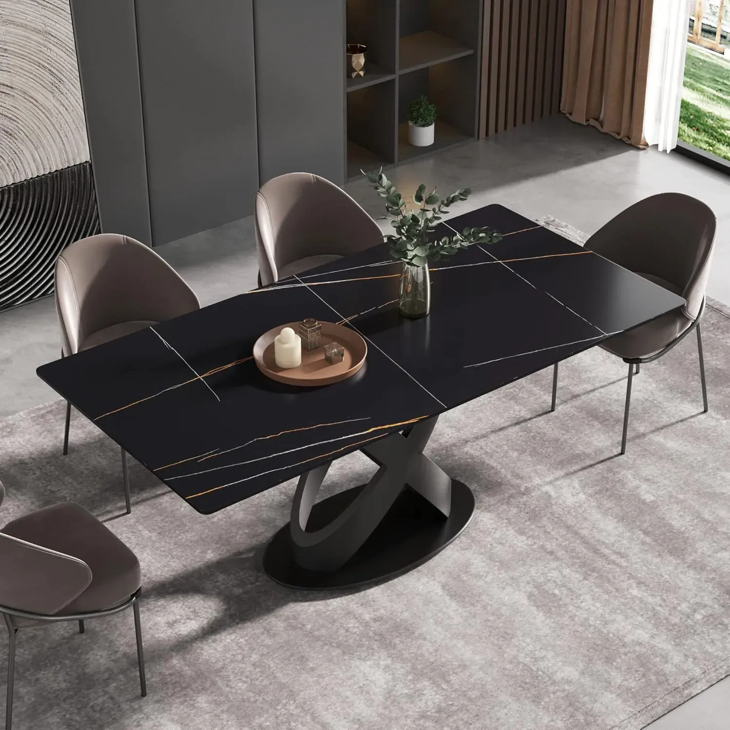 http://70.8%20Modern%20Dining%20Table,%20Black%20Sintered%20Stone%20Tabletop%20Dining%20Table%20With%20Solid%20Carbon%20Steel%20Base,%20Rectangular%20Dining%20Room%20Table%20For%206%201