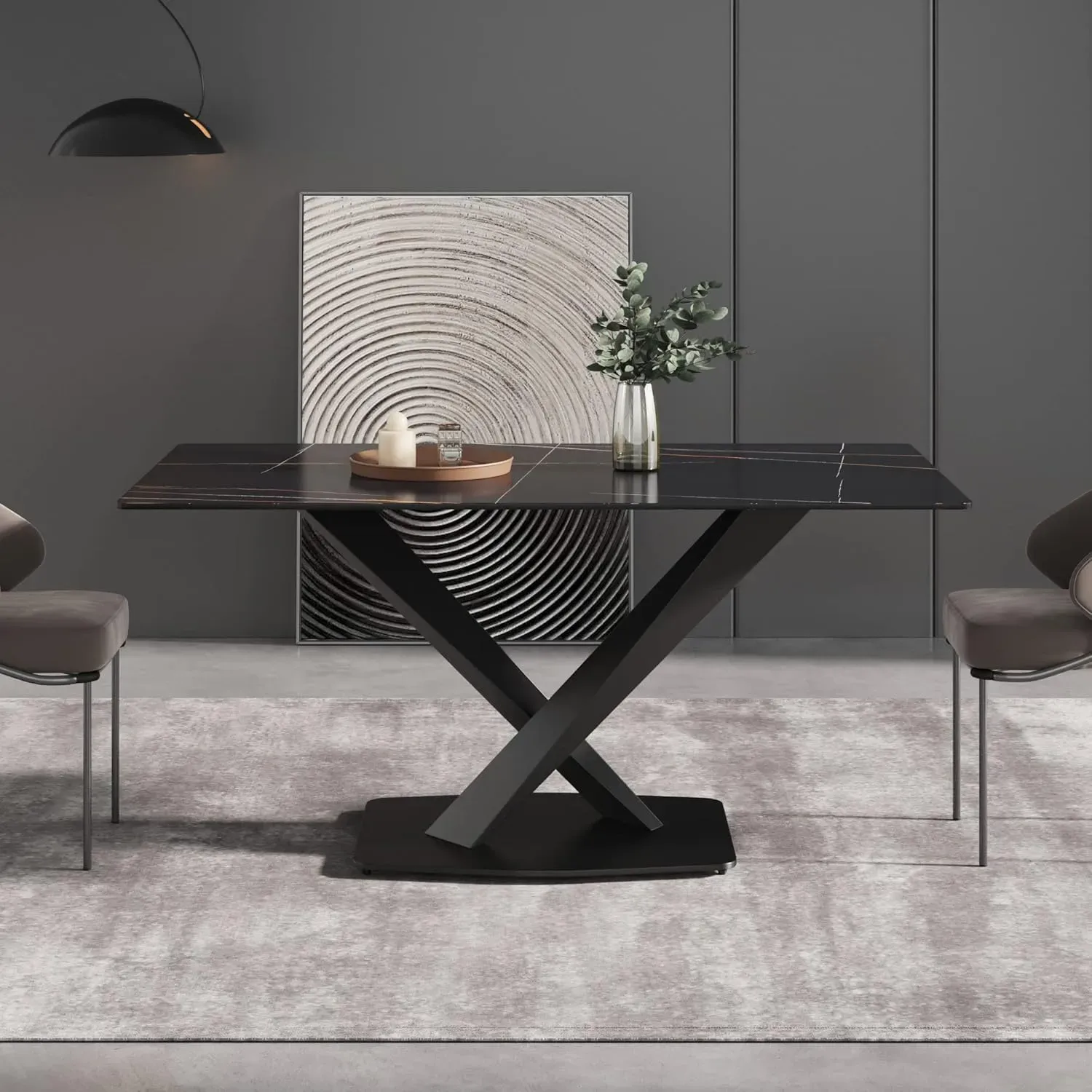 http://70.8%20Modern%20Dining%20Table,%20Black%20Sintered%20Stone%20Tabletop%20Dining%20Table%20With%20Solid%20Carbon%20Steel%20Base,%20Rectangular%20Dining%20Room%20Table%20For%206%201