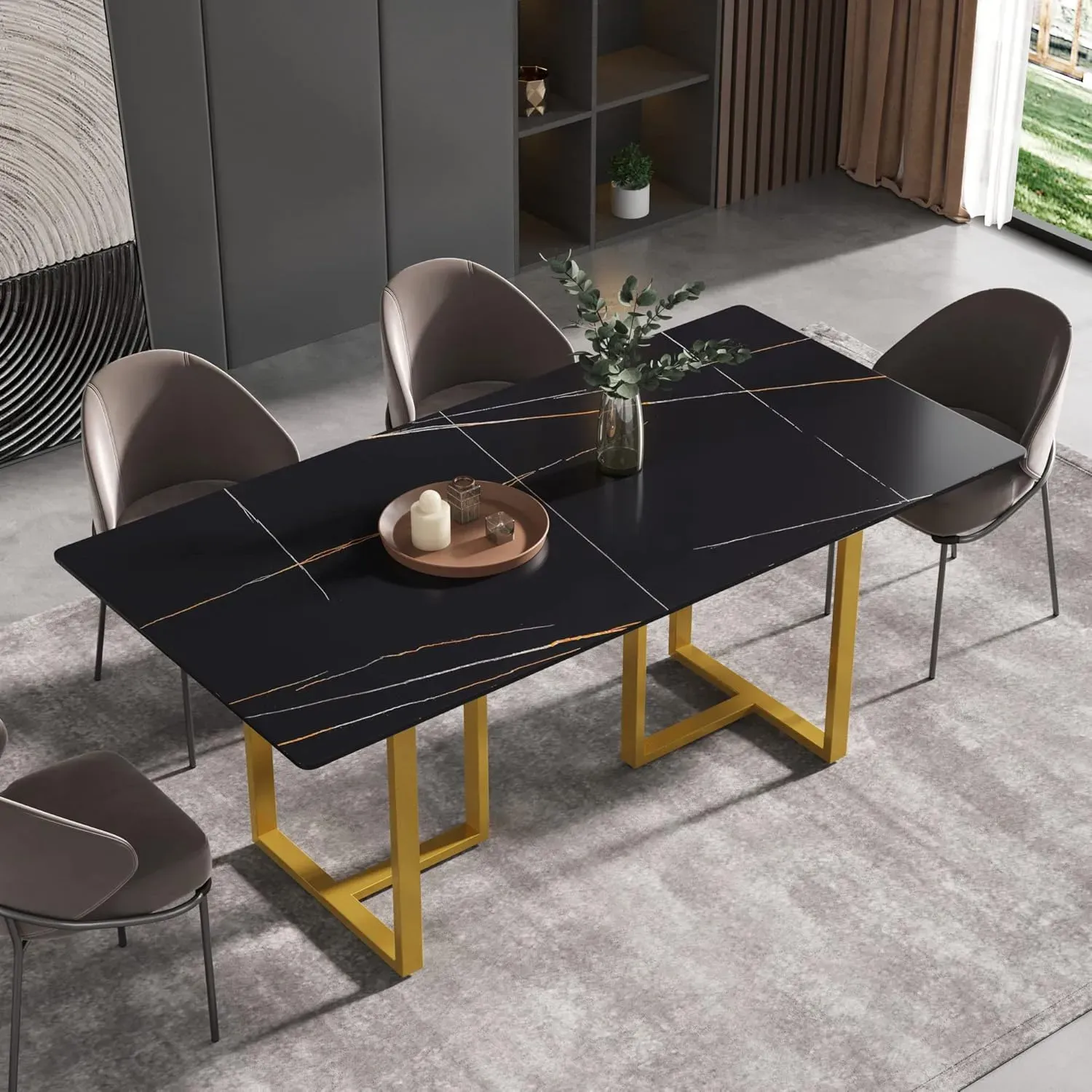 http://70.8%20Modern%20Dining%20Table,%20Black%20Sintered%20Stone%20Tabletop%20Dining%20Table%20With%20Solid%20Carbon%20Steel%20Base,%20Rectangular%20Dining%20Room%20Table%20For%206%203