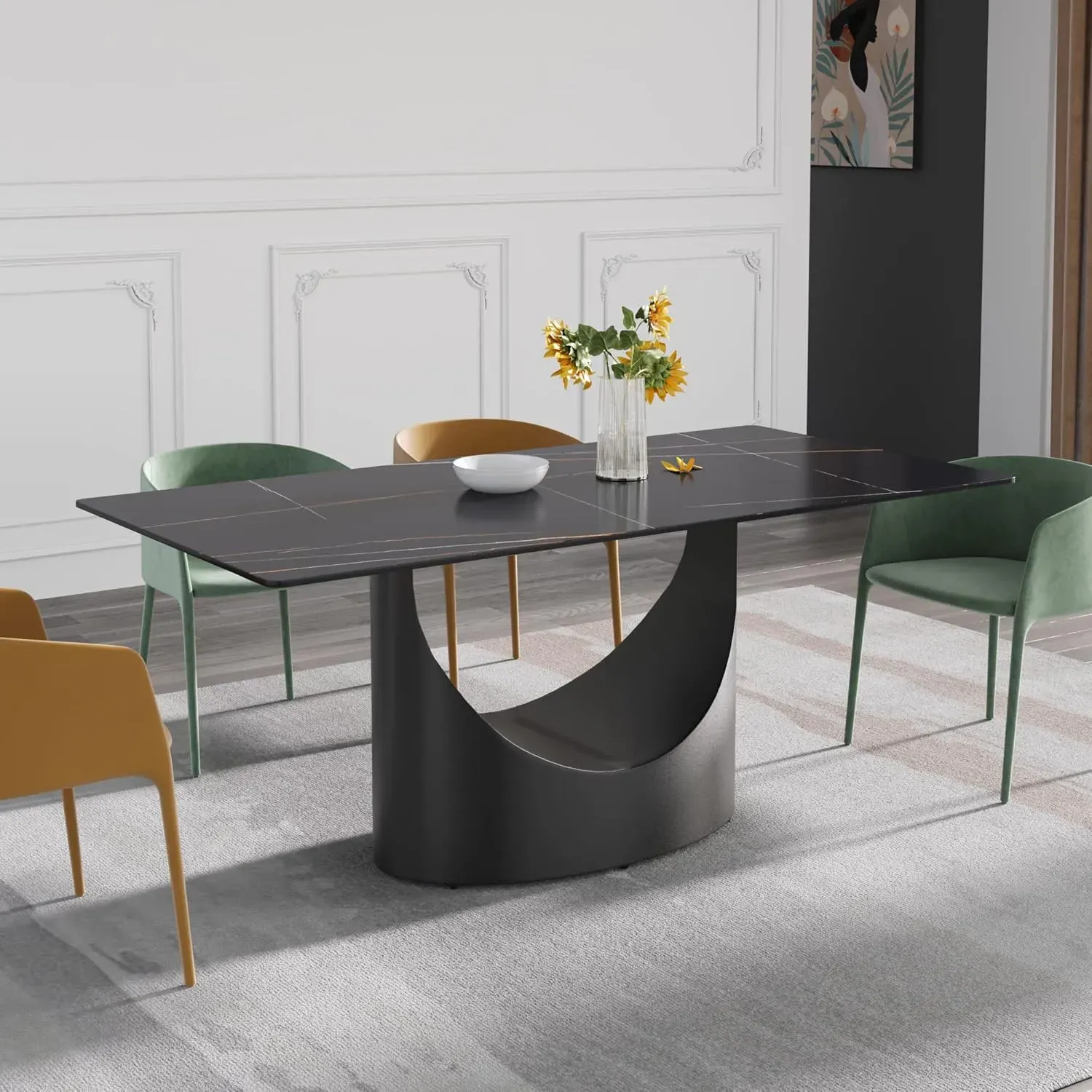http://70.8%20Modern%20Dining%20Table,%20Black%20Sintered%20Stone%20Tabletop%20Dining%20Table%20With%20Solid%20Carbon%20Steel%20Base,%20Rectangular%20Dining%20Room%20Table%20For%206%206