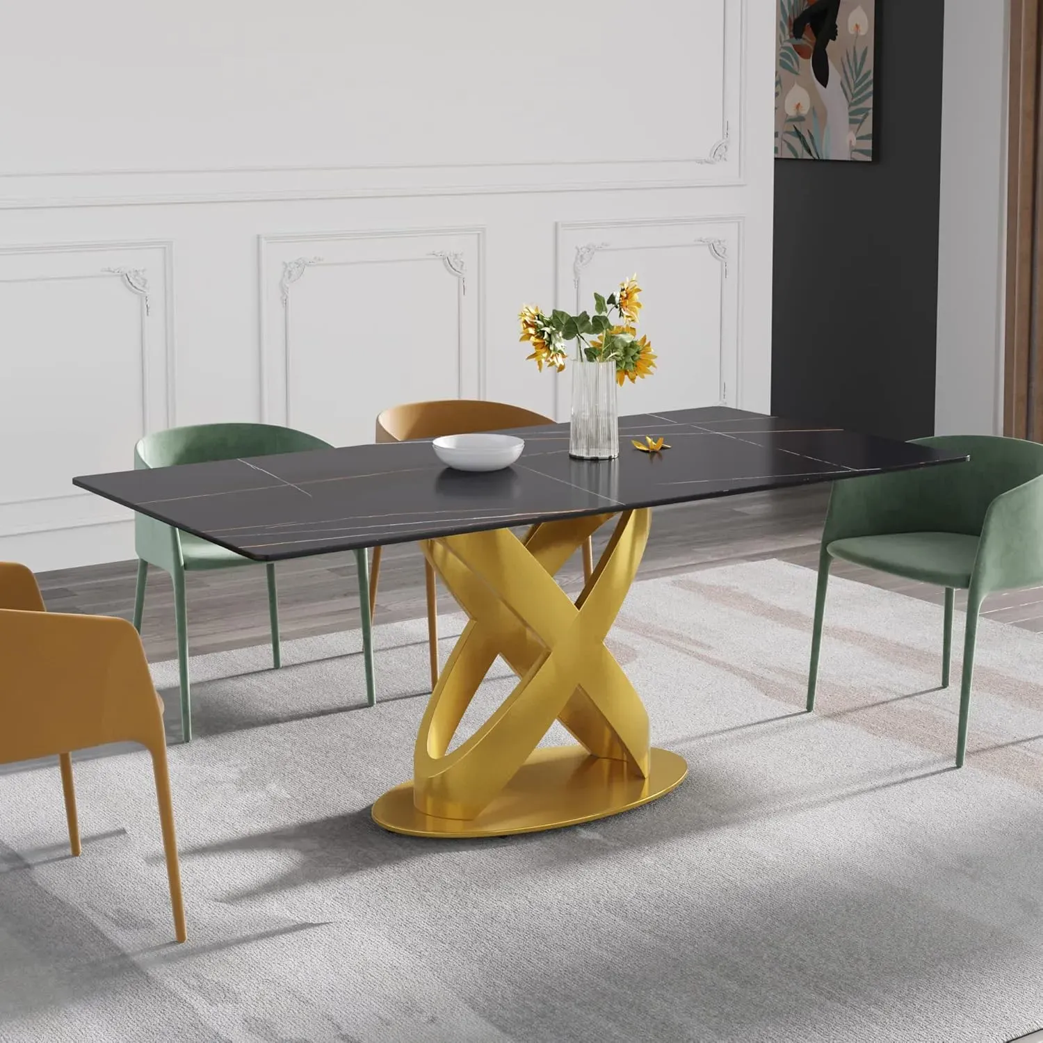 http://70.8%20Modern%20Dining%20Table,%20Black%20Sintered%20Stone%20Tabletop%20Dining%20Table%20With%20Solid%20Carbon%20Steel%20Base,%20Rectangular%20Dining%20Room%20Table%20For%206%207