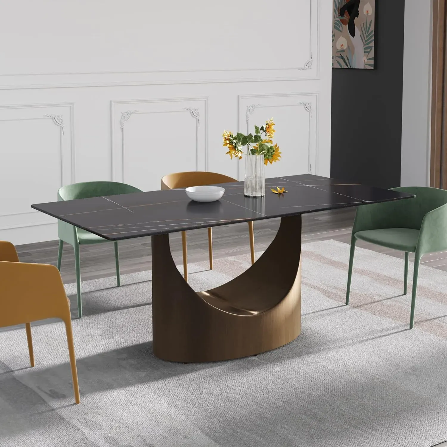 http://70.8%20Modern%20Dining%20Table,%20Black%20Sintered%20Stone%20Tabletop%20Dining%20Table%20With%20Solid%20Carbon%20Steel%20Base,%20Rectangular%20Dining%20Room%20Table%20For%206%207