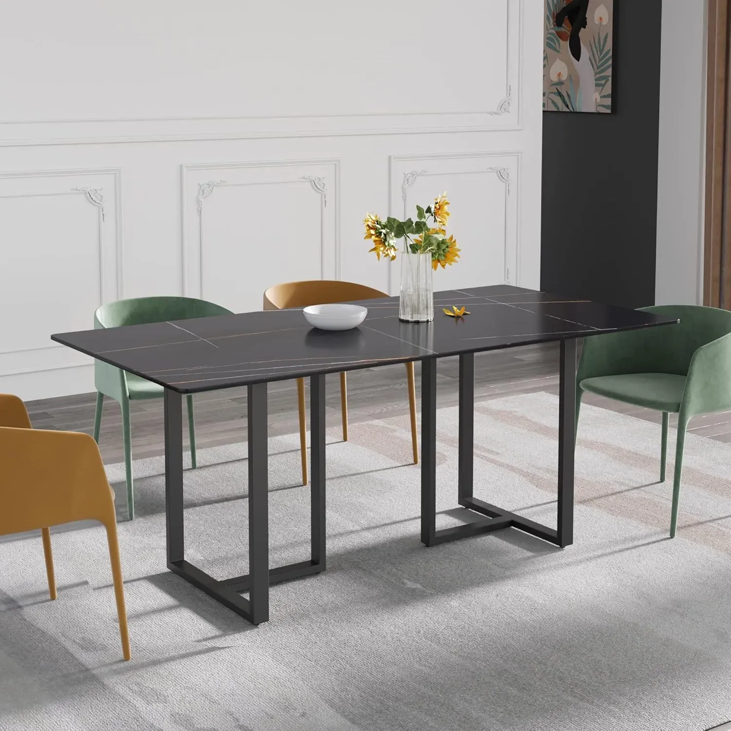 http://70.8%20Modern%20Dining%20Table,%20Black%20Sintered%20Stone%20Tabletop%20Dining%20Table%20With%20Solid%20Carbon%20Steel%20Base,%20Rectangular%20Dining%20Room%20Table%20For%206%207