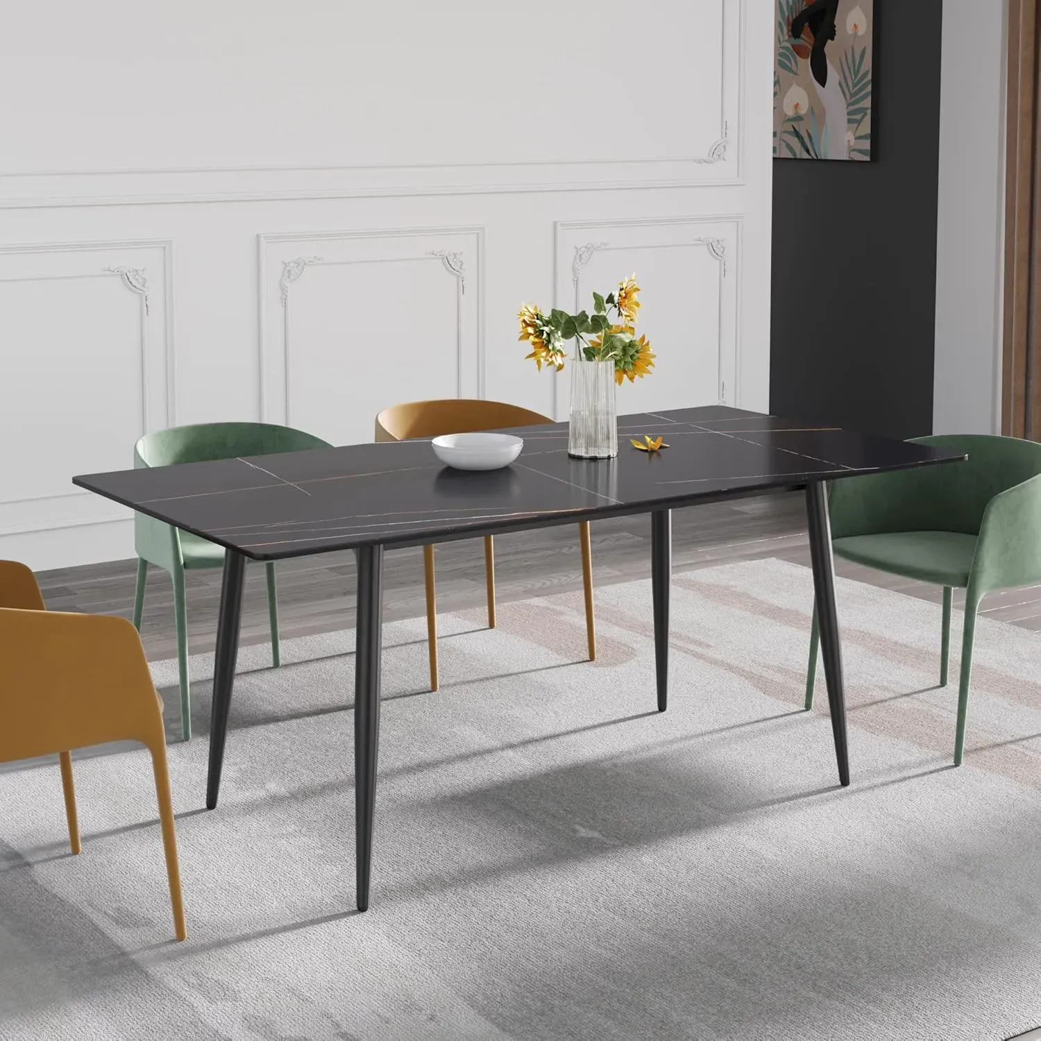 http://70.8%20Modern%20Dining%20Table,%20Black%20Sintered%20Stone%20Tabletop%20Dining%20Table%20With%20Solid%20Carbon%20Steel%20Base,%20Rectangular%20Dining%20Room%20Table%20For%206%208