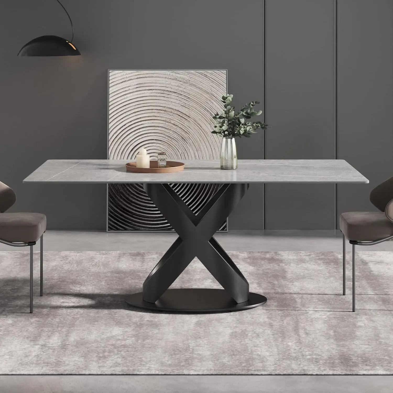 http://70.8%20Modern%20Dining%20Table,%20Grey%20Sintered%20Stone%20Tabletop%20Dining%20Table%20With%20Solid%20Carbon%20Steel%20Base,%20Rectangular%20Dining%20Room%20Table%20For%206%201