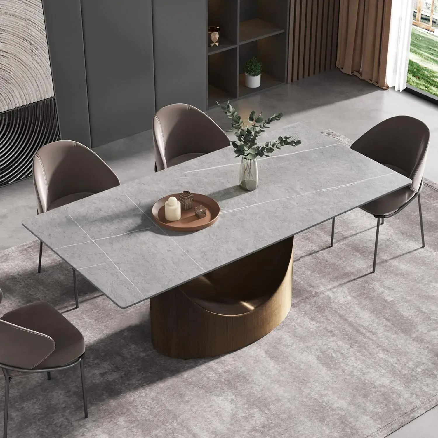 http://70.8%20Modern%20Dining%20Table,%20Grey%20Sintered%20Stone%20Tabletop%20Dining%20Table%20With%20Solid%20Carbon%20Steel%20Base,%20Rectangular%20Dining%20Room%20Table%20For%206%203