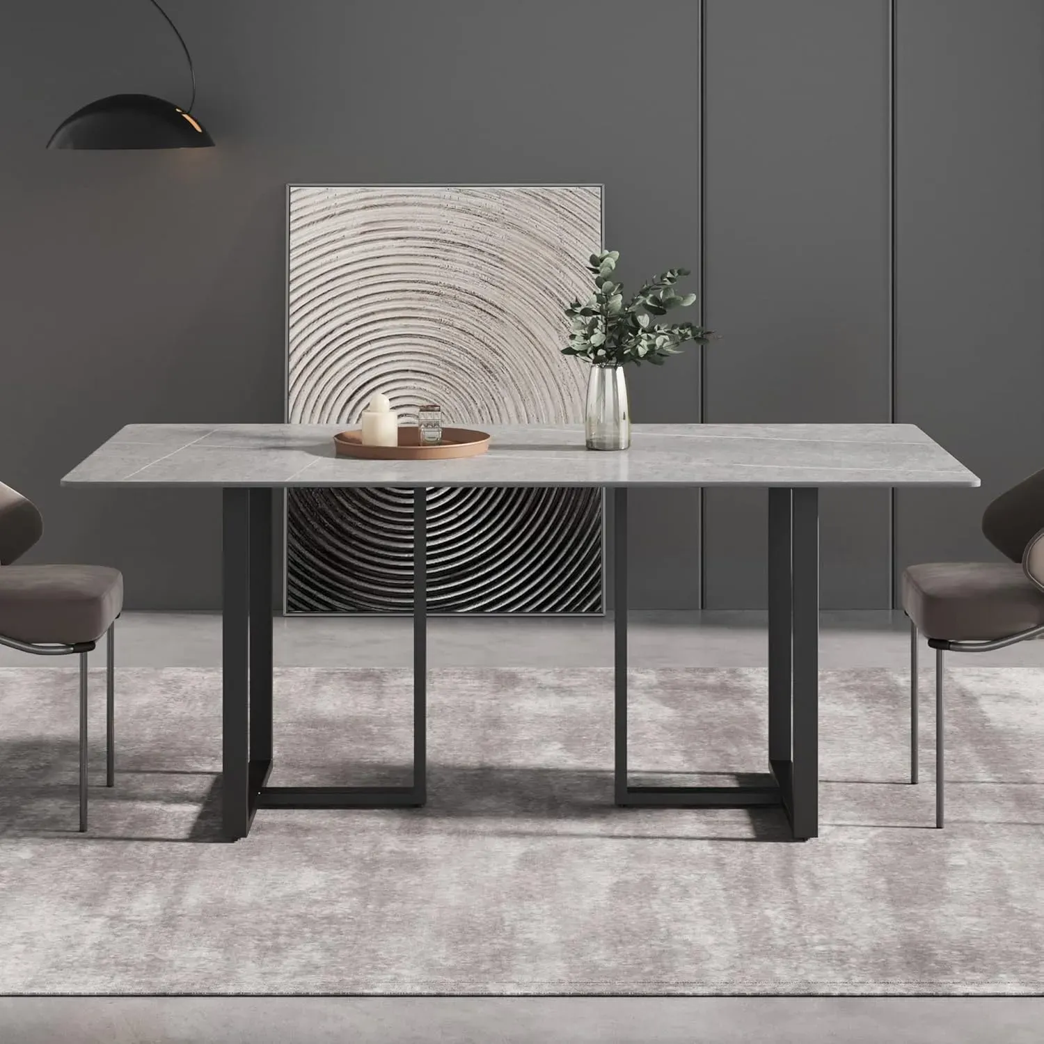 http://70.8%20Modern%20Dining%20Table,%20Grey%20Sintered%20Stone%20Tabletop%20Dining%20Table%20With%20Solid%20Carbon%20Steel%20Base,%20Rectangular%20Dining%20Room%20Table%20For%206%203