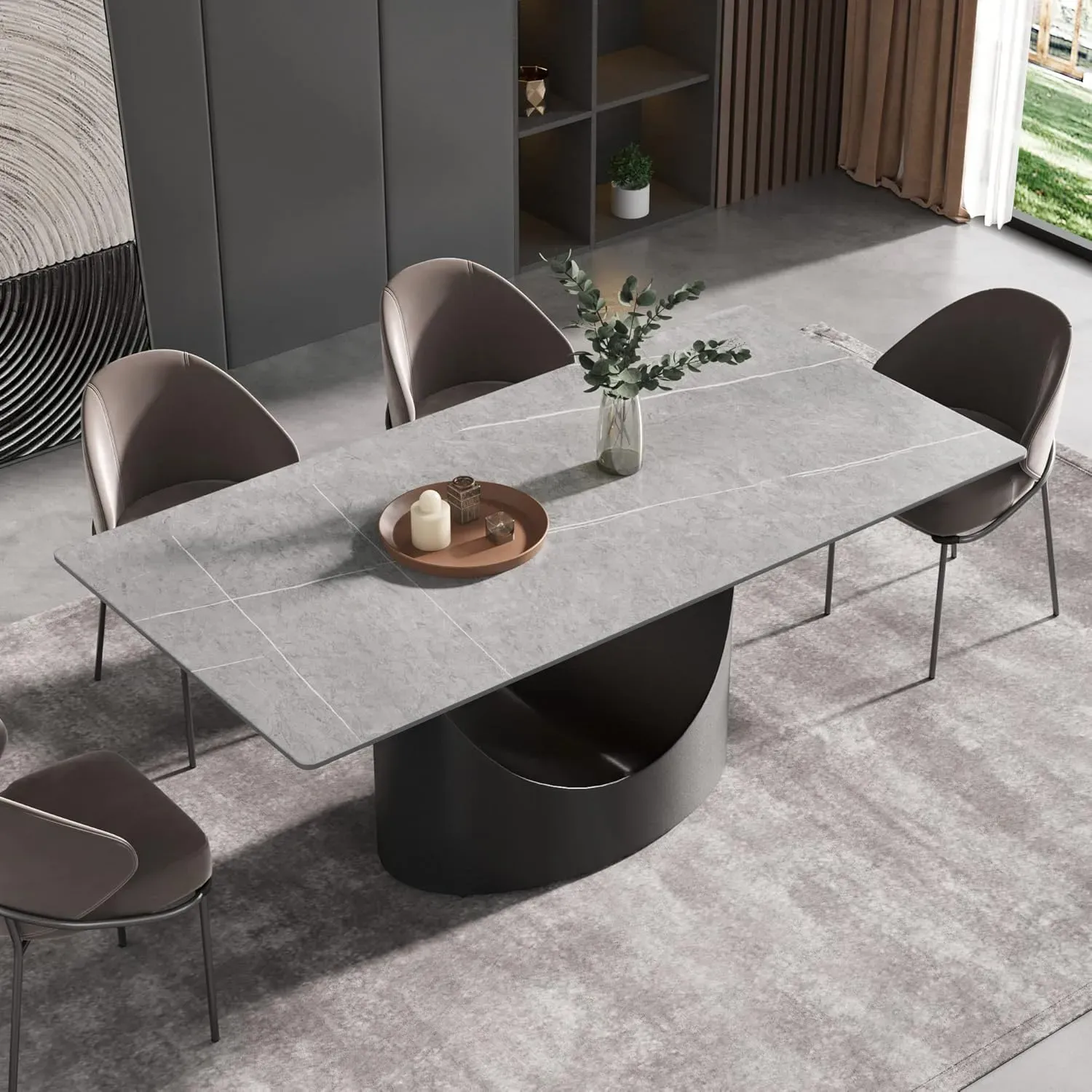 http://70.8%20Modern%20Dining%20Table,%20Grey%20Sintered%20Stone%20Tabletop%20Dining%20Table%20With%20Solid%20Carbon%20Steel%20Base,%20Rectangular%20Dining%20Room%20Table%20For%206%203