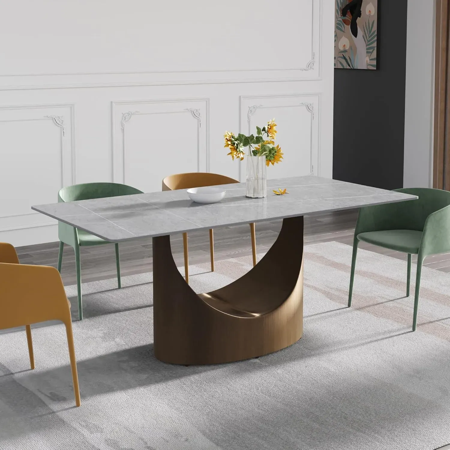 http://70.8%20Modern%20Dining%20Table,%20Grey%20Sintered%20Stone%20Tabletop%20Dining%20Table%20With%20Solid%20Carbon%20Steel%20Base,%20Rectangular%20Dining%20Room%20Table%20For%206%207