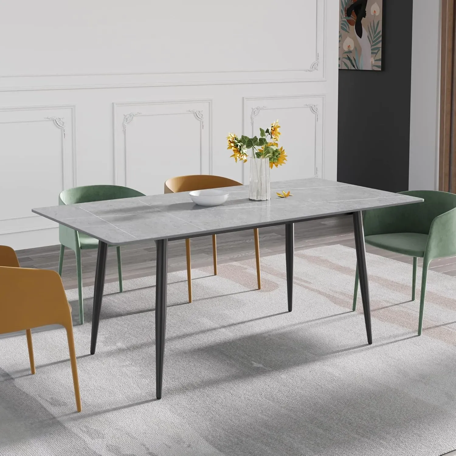 http://70.8%20Modern%20Dining%20Table,%20Grey%20Sintered%20Stone%20Tabletop%20Dining%20Table%20With%20Solid%20Carbon%20Steel%20Base,%20Rectangular%20Dining%20Room%20Table%20For%206%207