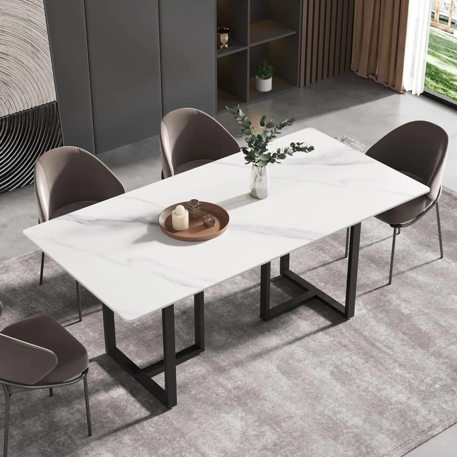 http://70.8%20Modern%20Dining%20Table,%20White%20Sintered%20Stone%20Tabletop%20Dining%20Table%20With%20Solid%20Carbon%20Steel%20Base,%20Rectangular%20Dining%20Room%20Table%20For%206%201