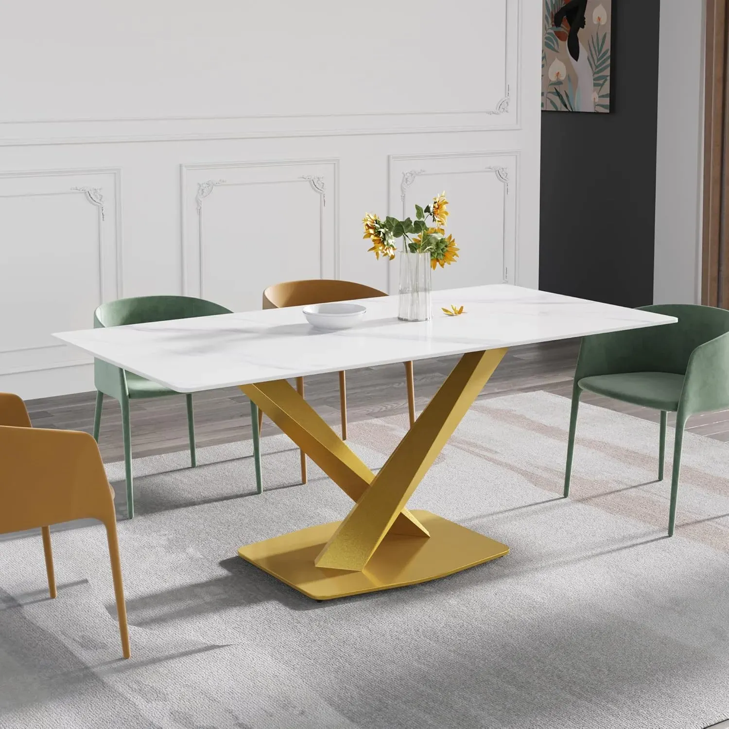 http://70.8%20Modern%20Dining%20Table,%20White%20Sintered%20Stone%20Tabletop%20Dining%20Table%20With%20Solid%20Carbon%20Steel%20Base,%20Rectangular%20Dining%20Room%20Table%20For%206%206
