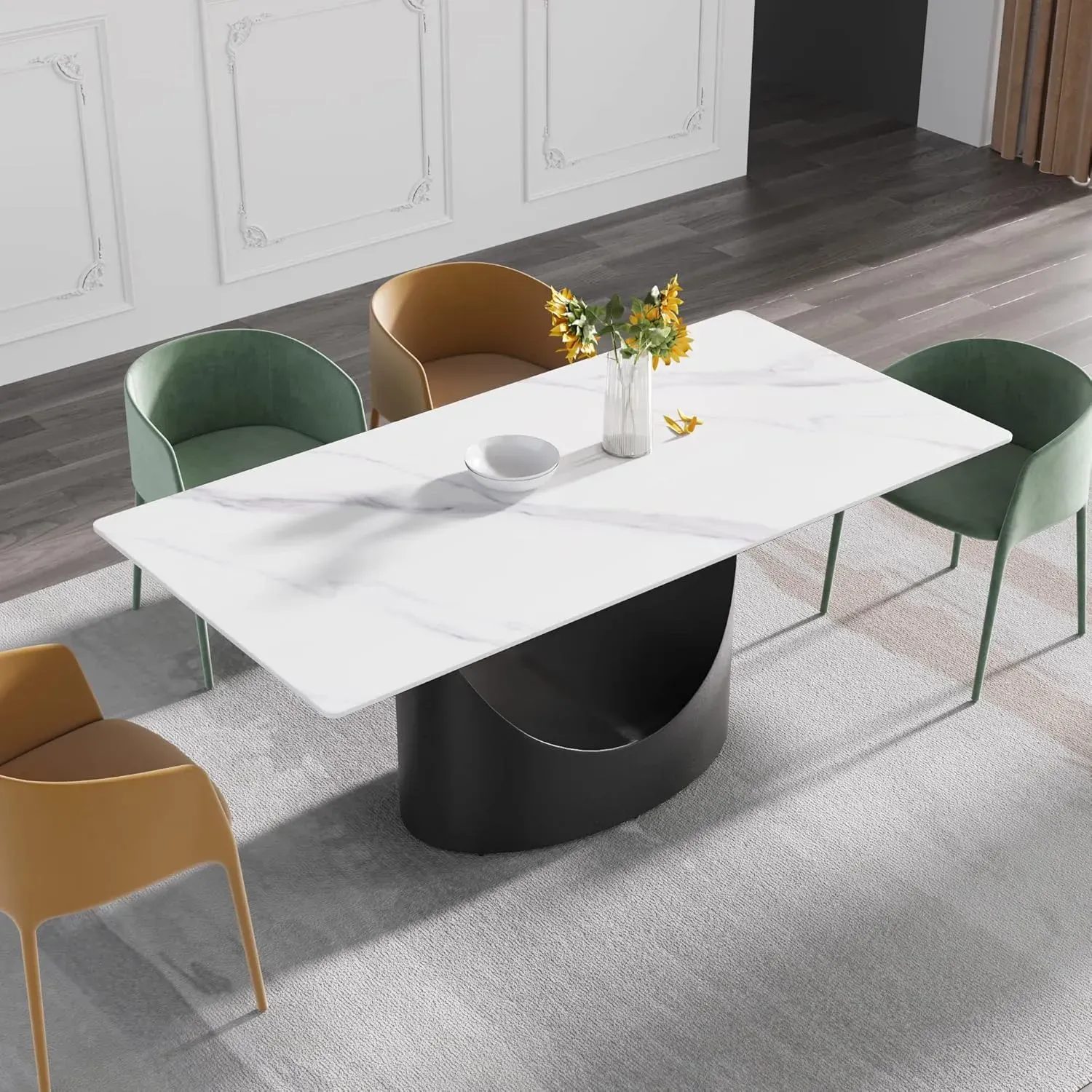 http://70.8%20Modern%20Dining%20Table,%20White%20Sintered%20Stone%20Tabletop%20Dining%20Table%20With%20Solid%20Carbon%20Steel%20Base,%20Rectangular%20Dining%20Room%20Table%20For%206%207