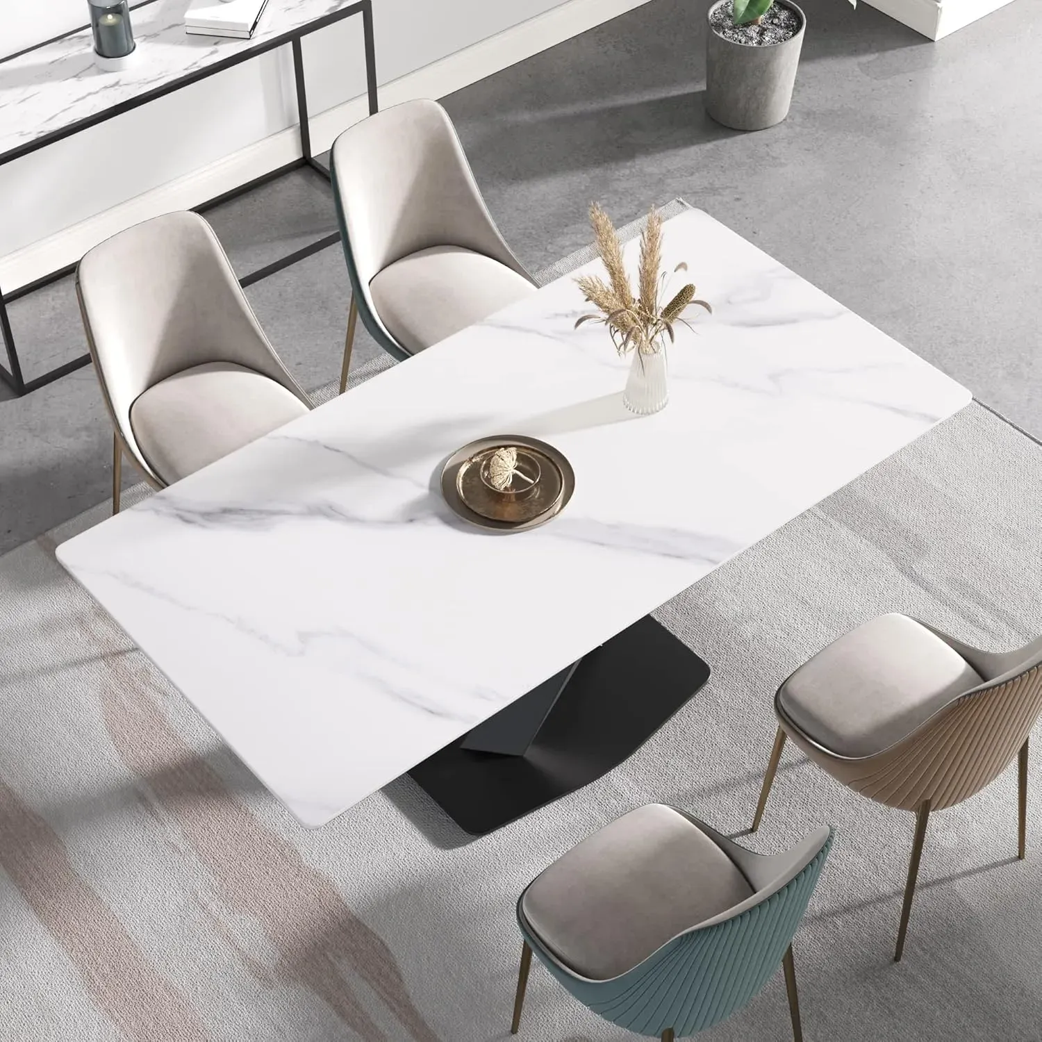 http://70.8%20Modern%20Dining%20Table,%20White%20Sintered%20Stone%20Tabletop%20Dining%20Table%20With%20Solid%20Carbon%20Steel%20Base,%20Rectangular%20Dining%20Room%20Table%20For%206%207