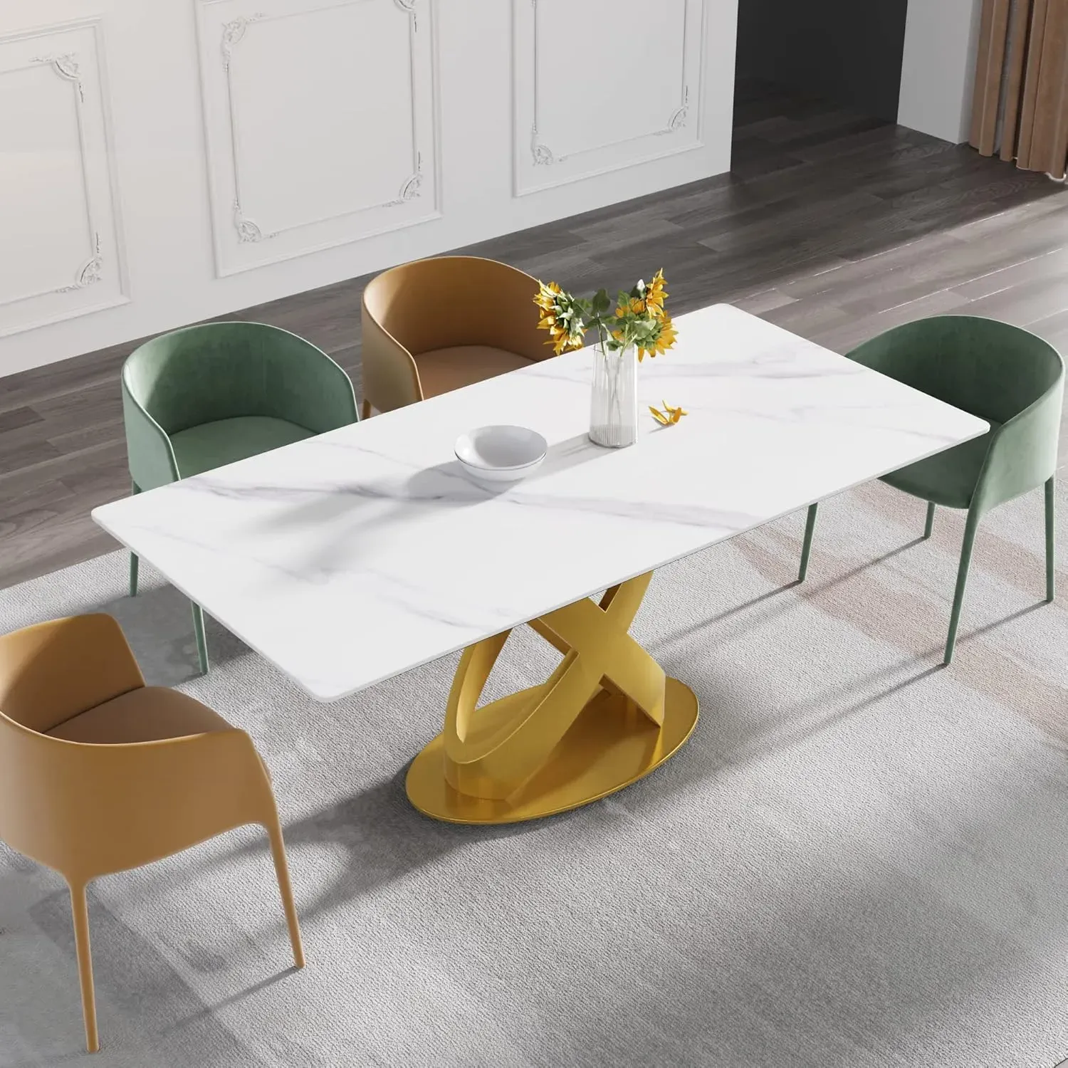 http://70.8%20Modern%20Dining%20Table,%20White%20Sintered%20Stone%20Tabletop%20Dining%20Table%20With%20Solid%20Carbon%20Steel%20Base,%20Rectangular%20Dining%20Room%20Table%20For%206%207