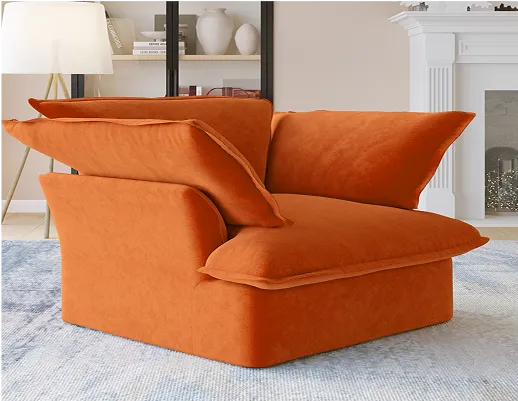 Sky Cloud Plus Velvet Sectional Sofa Accent Chair Configuration