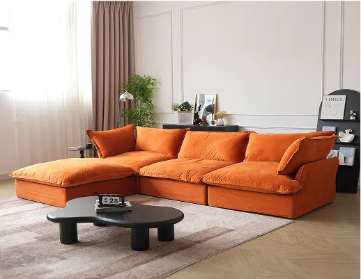 Sky Cloud Plus Velvet Sectional Sofa Lounge Luxe Configuration