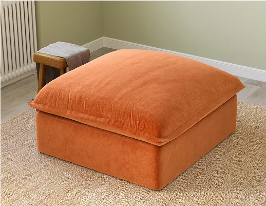 Sky Cloud Plus Velvet Sectional Sofa Storage Ottoman