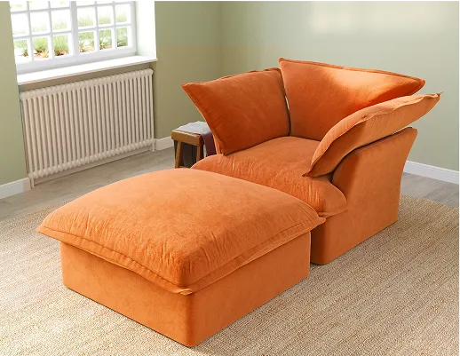 Sky Cloud Plus Velvet Sectional Sofa Lounge Chaise Configuration