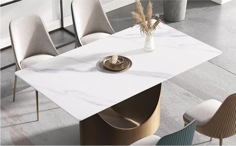 Home Office Workspace with Black Top Dining Table with Cantilever Base Supporting Dual Monitors
