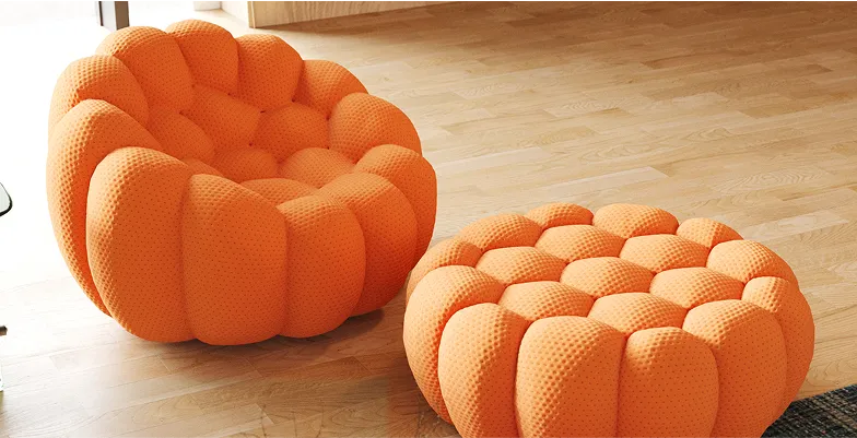 Bubble Armless Sofa Lounge Chaise Right Configuration