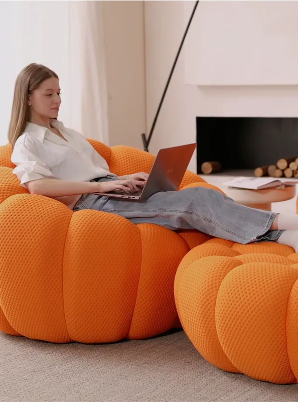 Bubble Armless Sofa Lounging Position