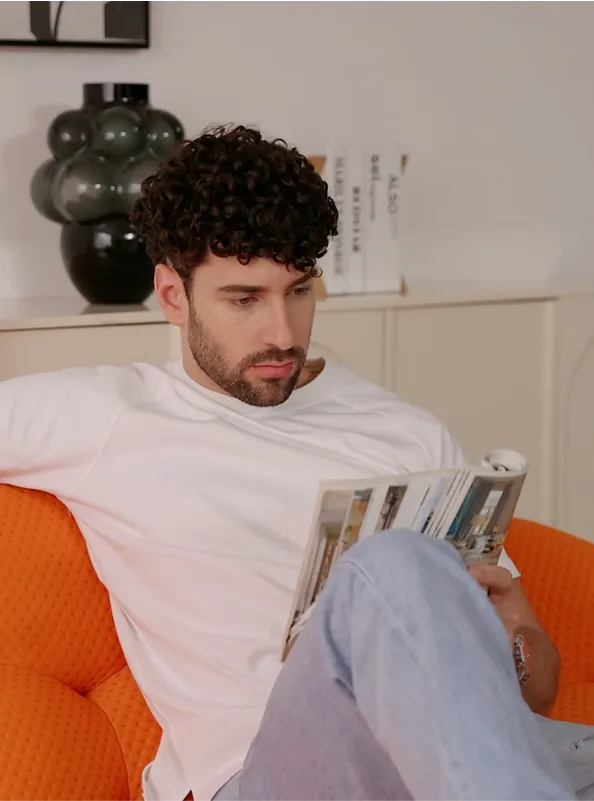 Bubble Armless Sofa Resting Arms Position