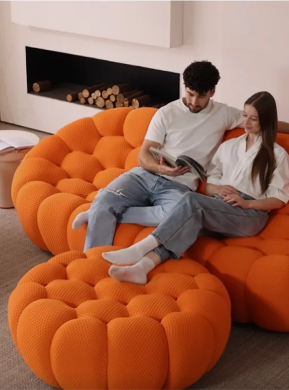 Bubble Armless Sofa Snuggling Position