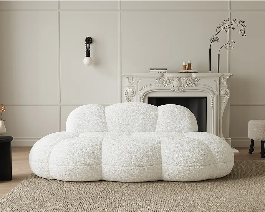 Bubble Curve Boneless Sherpa Fleece Sofa main product image