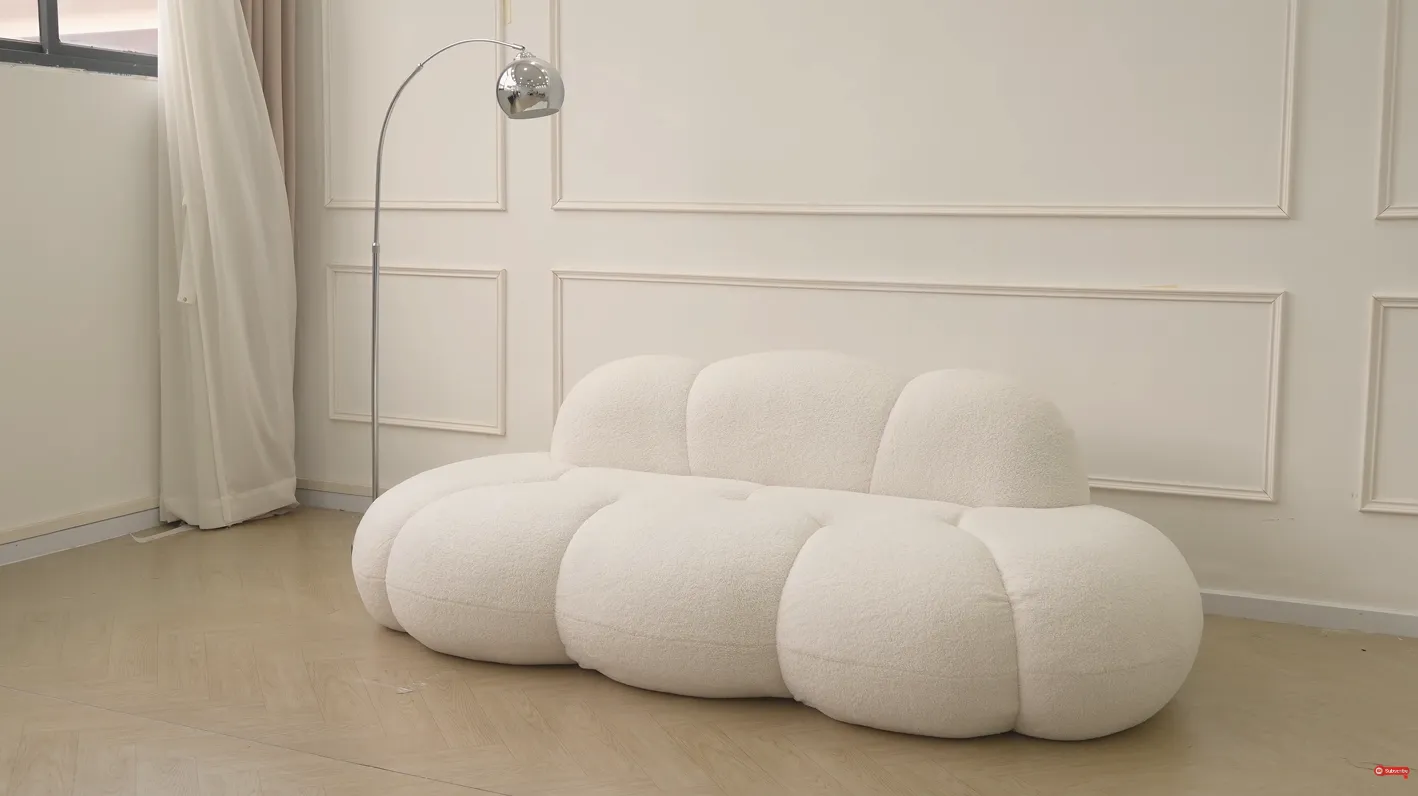 Bubble Curve Boneless Sherpa Fleece Sofa video preview