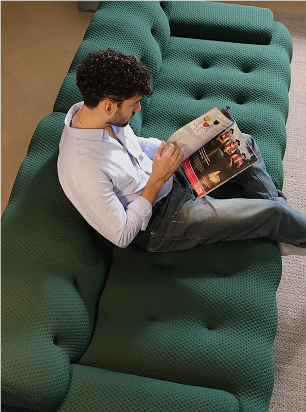 Bubble Modern Armless Sofa reading position