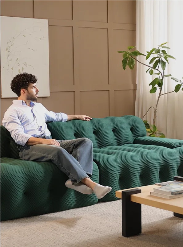 Bubble Modern Armless Sofa resting arms position