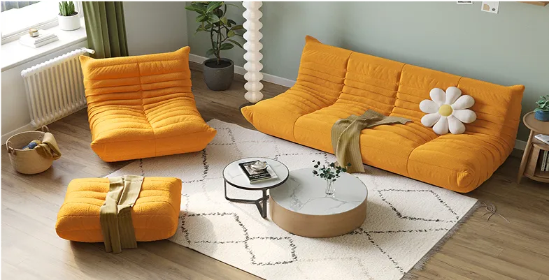 Caterpillar Modern Armless Sofa in living room setting