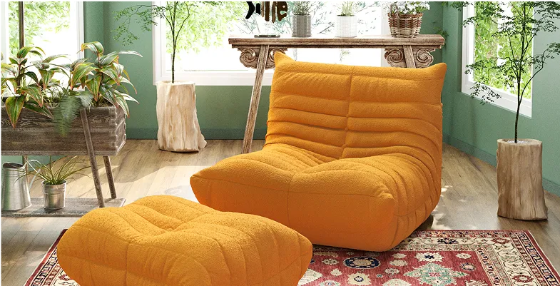 Caterpillar Modern Armless Sofa lounge chaise configuration