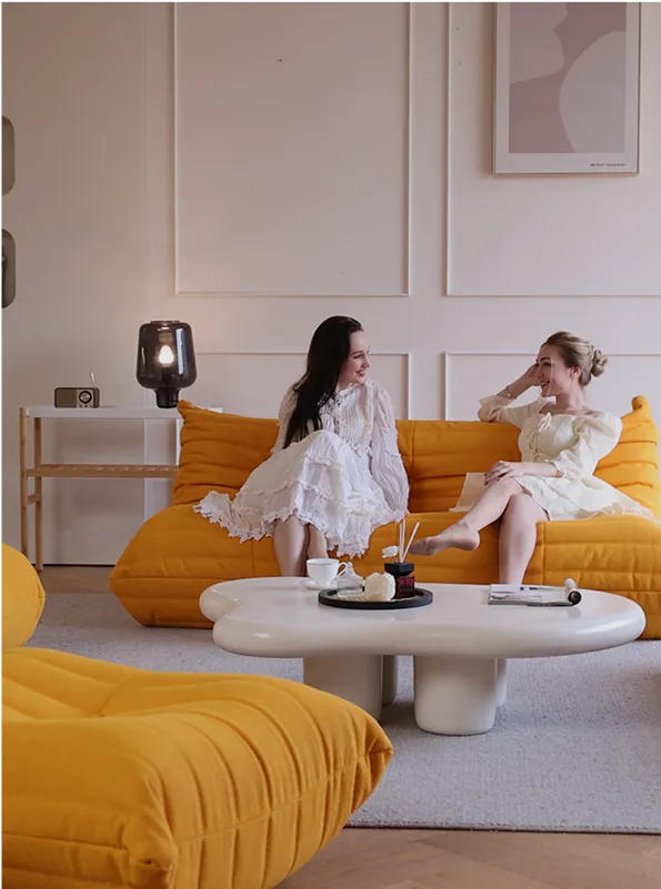 Caterpillar Modern Armless Sofa quick nap position