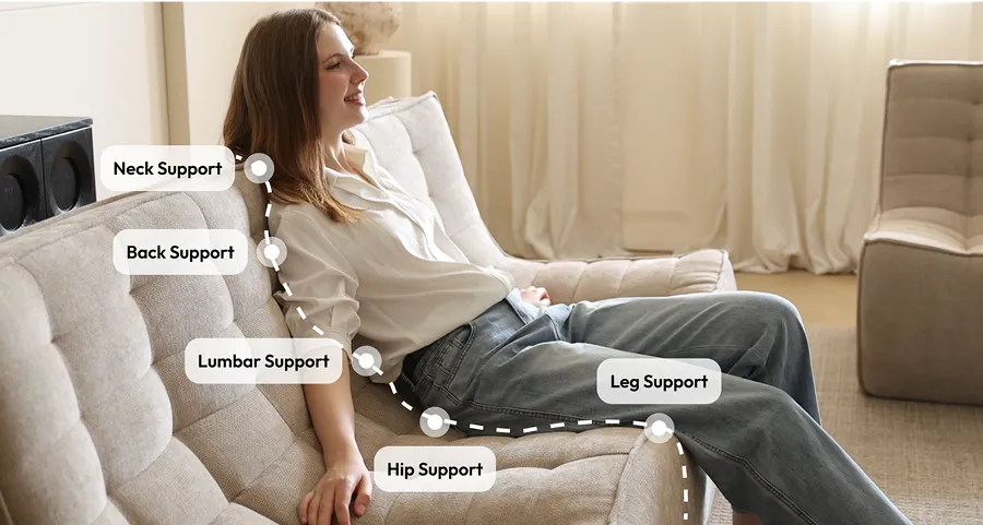Caterpillar Classic Armless Sofa Ergonomic Design Feature