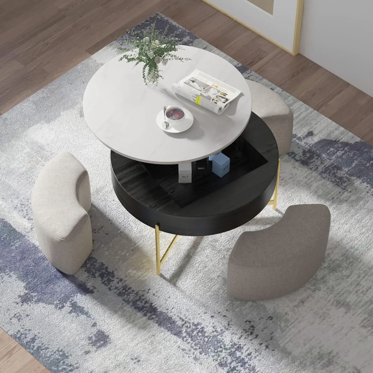 http://Lift%20Top%20Round%20Coffee%20Table%20With%20Stools,%20Black%20Table%20With%20Hidden%20Storage%20Compartment,%20Nesting%20Coffee%20Table%20Set%20For%20Living%20Room,%20Home,%20Office%203